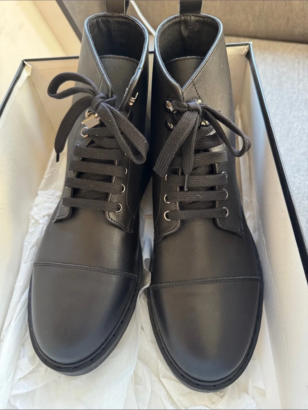Men's Black Leather Ankle Boots - Rugged Lace-Up Style